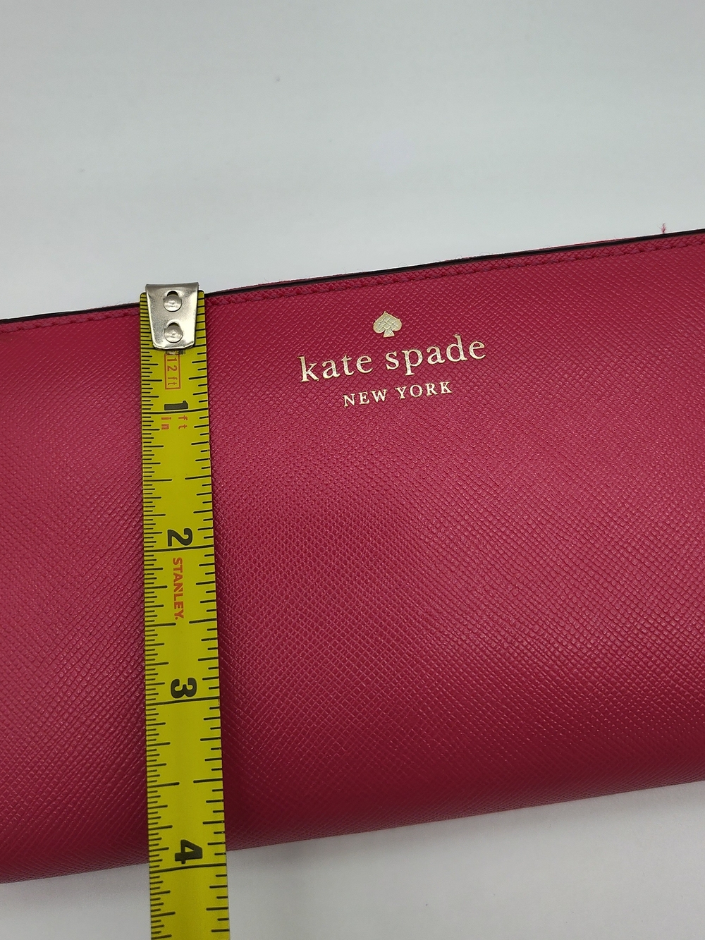 KATE SPADE Pink Saffiano Leather Zip Around Continental Wallet Gold Hardware - Picture 10 of 10